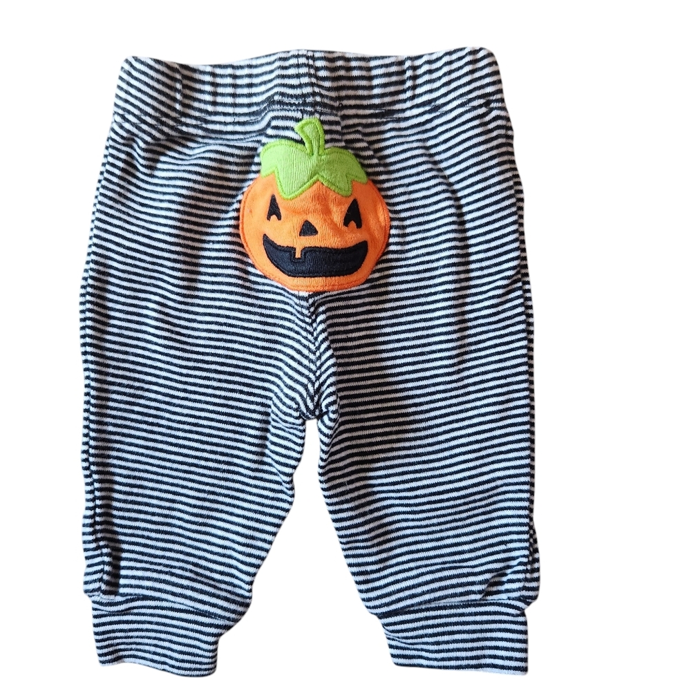 Carter's Pumpkin Halloween Striped Pants Size Newborn